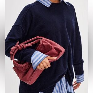 Free People Head Over Heels Red 100% Leather Crossbody Bag